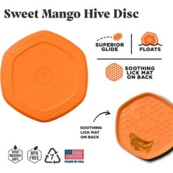 Project Hive Pet Company Hive Sweet Mango Scented Disc & Lick Mat Dog Toy, Orange -Dog Supplies Shop 806094 PT2. AC SS1800 V1683561631