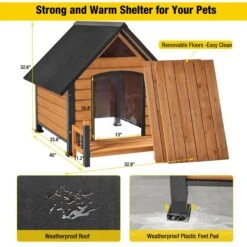 Aivituvin Strong Iron Frame Outdoor Dog House With Porch, Small -Dog Supplies Shop 812766 PT5. AC SS1800 V1679591965