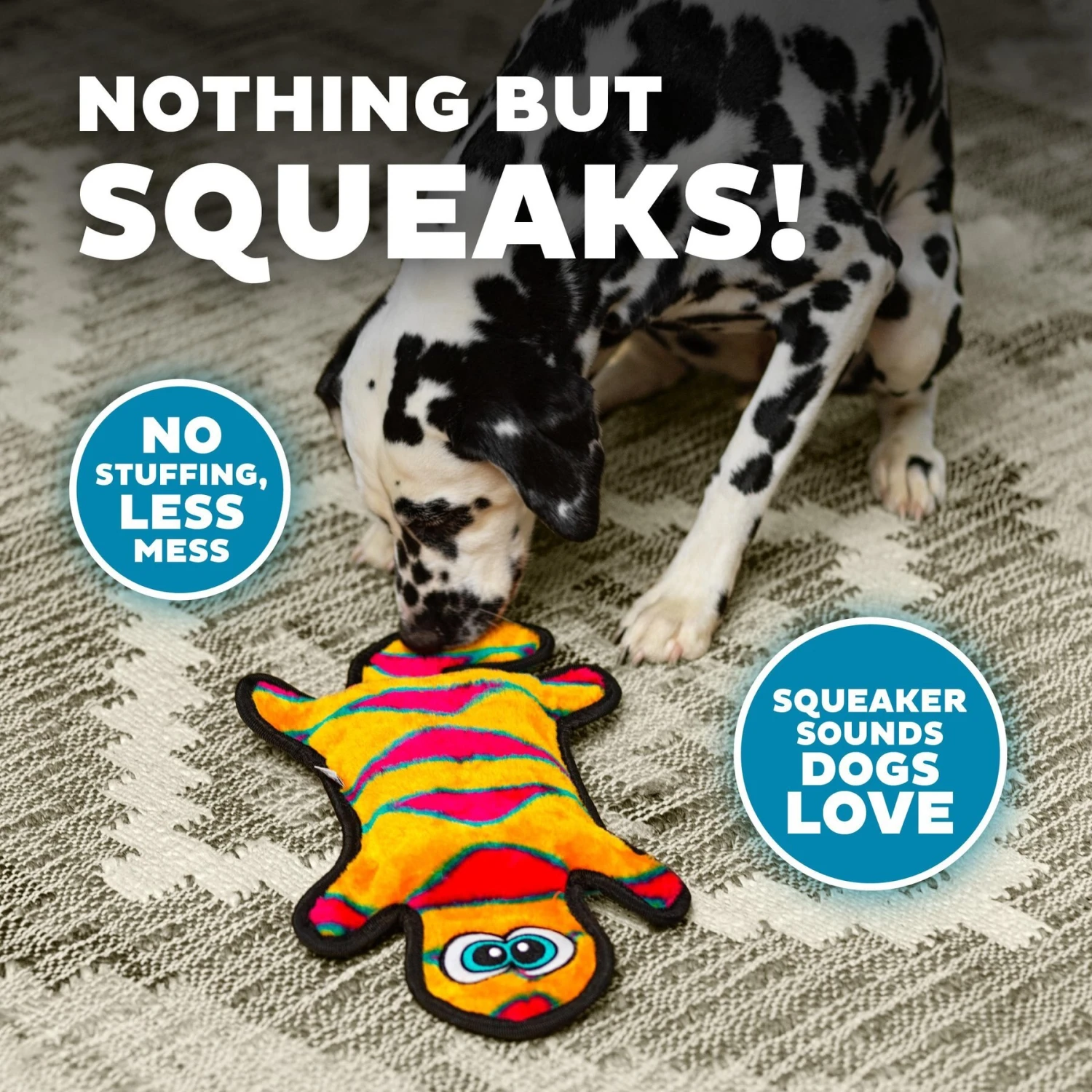 Outward Hound Invincibles Geckos Squeaky Stuffing-Free Plush Dog Toy 6 Outward Hound Invincibles Geckos Squeaky Stuffing-Free Plush Dog Toy - Image 4