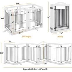 Yaheetech 6-Panel Foldable Wire Dog Gate -Dog Supplies Shop 871606 PT2. AC SS1800 V1686078477