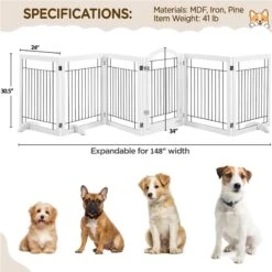 Yaheetech 6-Panel Foldable Wire Dog Gate -Dog Supplies Shop 871606 PT3. AC SS1800 V1686078423