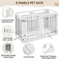 Yaheetech 6-Panel Foldable Wire Dog Gate -Dog Supplies Shop 871606 PT4. AC SS1800 V1686078423