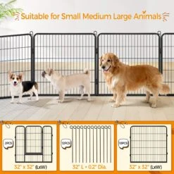 Yaheetech 12-Panel 32-in H Dog Playpen With Door Black, Medium -Dog Supplies Shop 871638 PT3. AC SS1800 V1686078480