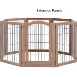 Unipaws Pet Gate Playpen 2-Panel Extension Kit, Walnut, Medium -Dog Supplies Shop 880078 PT5. AC SS1800 V1686079807