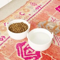 Waggo Handle It Ceramic Cat & Dog Bowl, White, Medium -Dog Supplies Shop 889270 PT2. AC SS1800 V1697582684