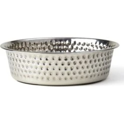 PetRageous Designs Crete Hammered Stainless Steel Dog & Cat Bowl