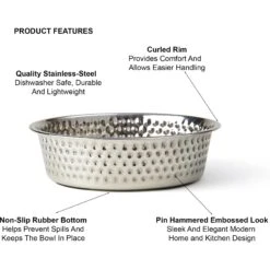 PetRageous Designs Crete Hammered Stainless Steel Dog & Cat Bowl -Dog Supplies Shop 902294 PT4. AC SS1800 V1689889789