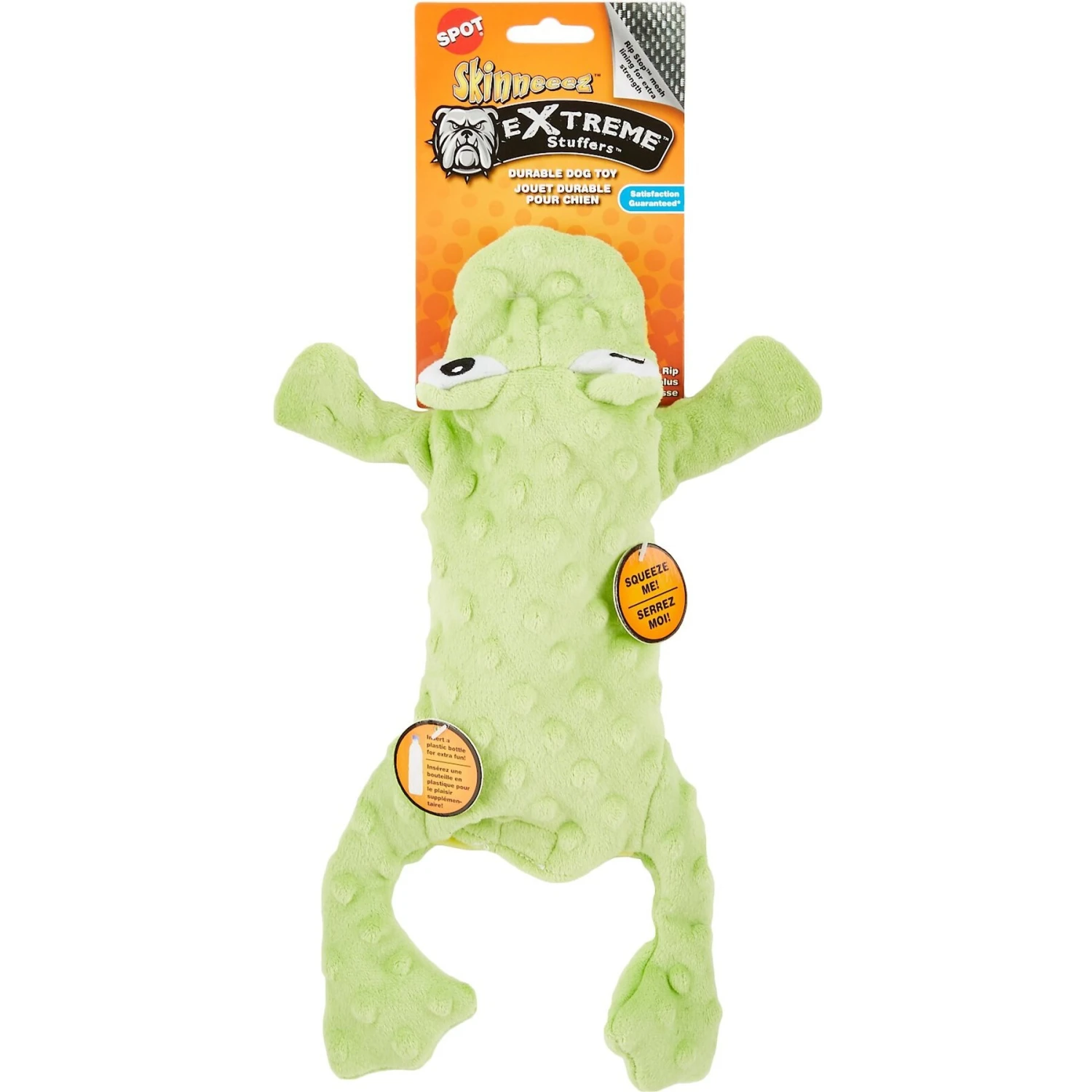 Ethical Pet Skinneeez Extreme Stuffer Frog Stuffing-Free Squeaky Plush Dog Toy 4 Ethical Pet Skinneeez Extreme Stuffer Frog Stuffing-Free Squeaky Plush Dog Toy - Image 2