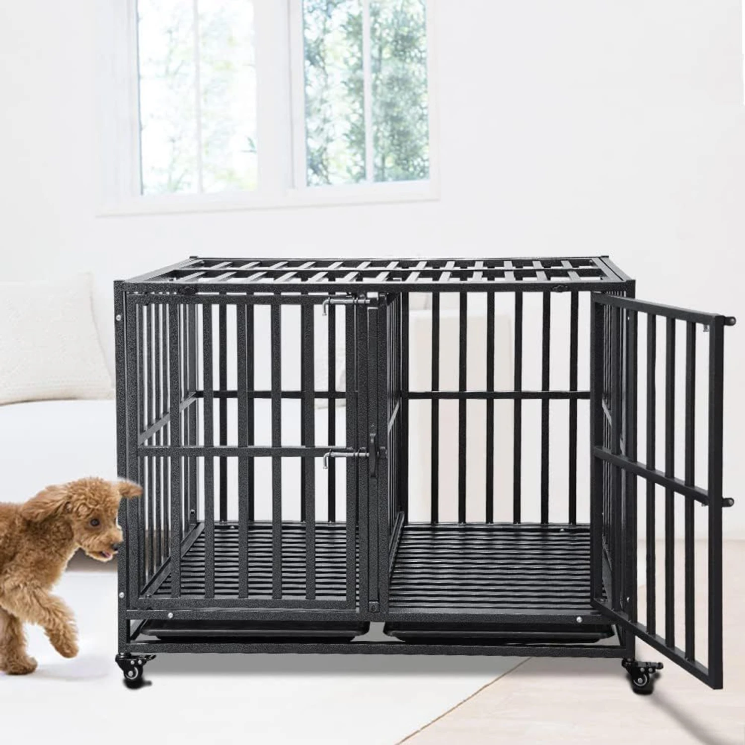 SMONTER Stackable Heavy Duty Dog Crate 3 SMONTER Stackable Heavy Duty Dog Crate