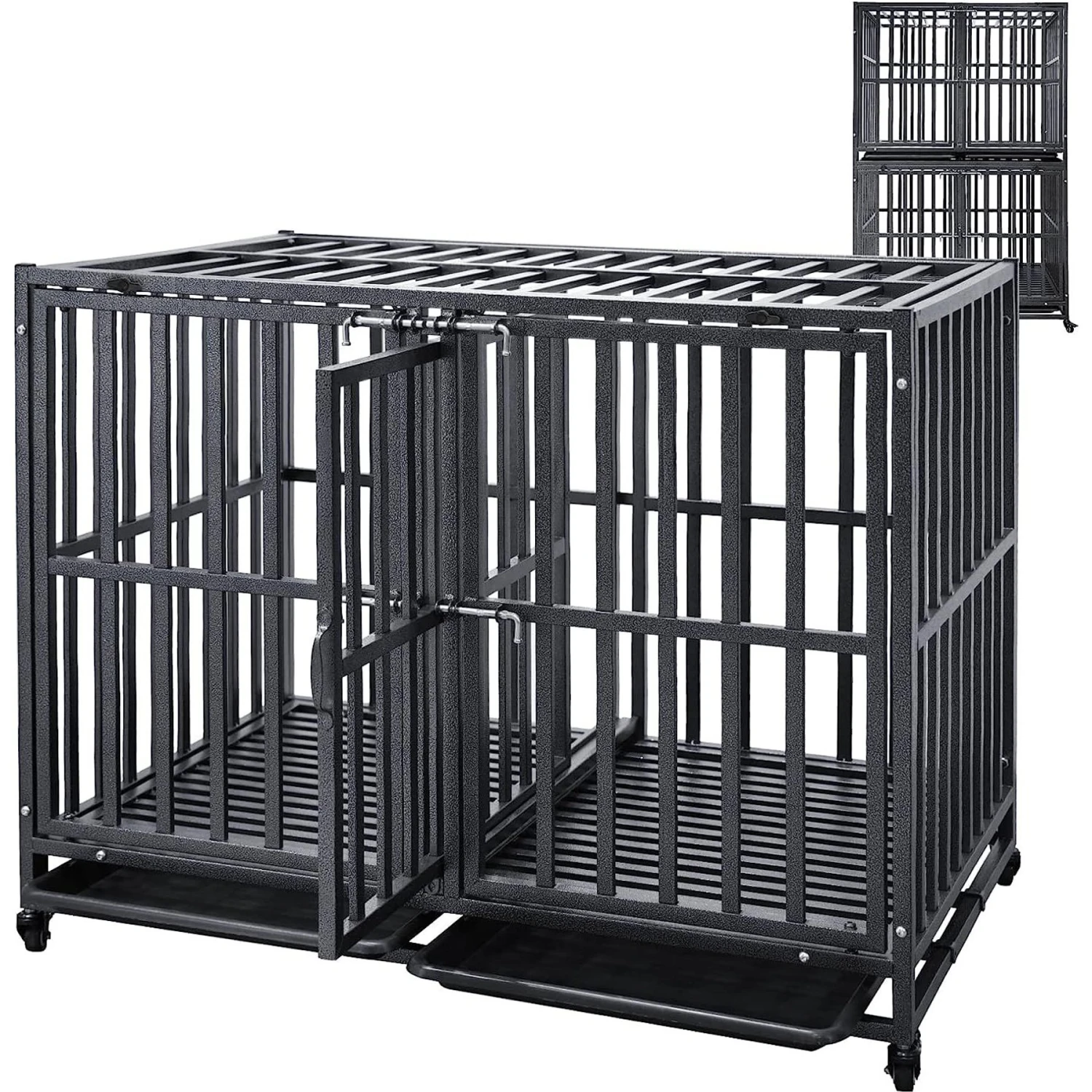 SMONTER Stackable Heavy Duty Dog Crate 4 SMONTER Stackable Heavy Duty Dog Crate - Image 2