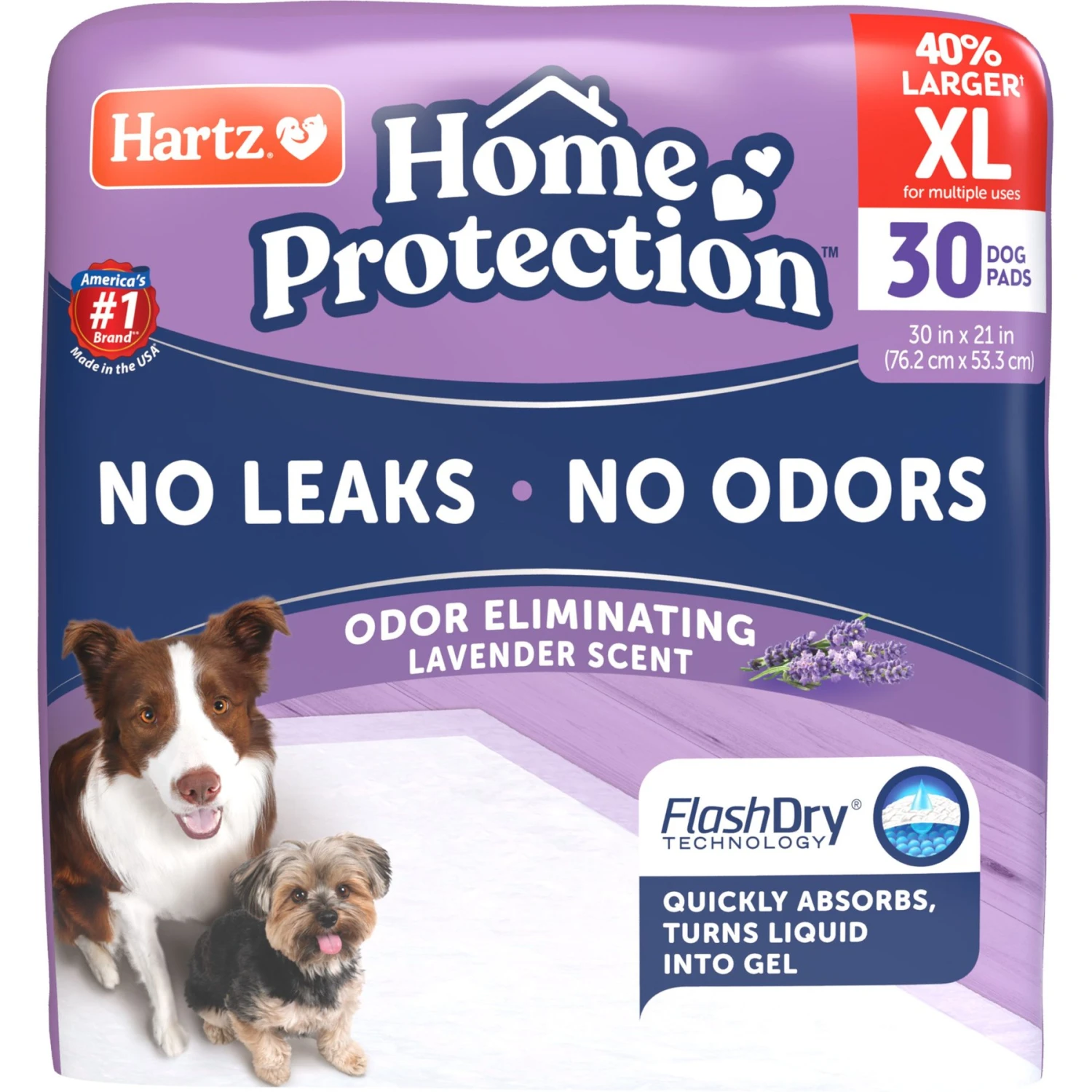 Hartz Home Protection No Odor No Leaks Lavender Scented X-Large Dog Pads, 30 X 21-in 3 Hartz Home Protection No Odor No Leaks Lavender Scented X-Large Dog Pads, 30 X 21-in