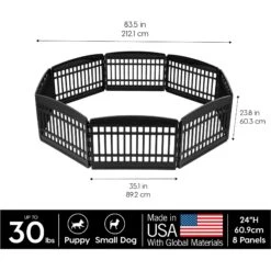 IRIS 8-Panel Dog Exercise Playpen, Black -Dog Supplies Shop 935710 PT1. AC SS1800 V1691503563