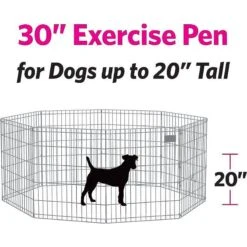 MidWest Wire Dog Exercise Pen With Step-Thru Door, Black E-Coat & MidWest Exercise Pen Top Fabric Mesh Sunscreen Accessory, Octagonal Configuration, Black -Dog Supplies Shop 939326 PT2. AC SS1800 V1691785956