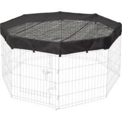 MidWest Wire Dog Exercise Pen With Step-Thru Door, Black E-Coat & MidWest Exercise Pen Top Fabric Mesh Sunscreen Accessory, Octagonal Configuration, Black -Dog Supplies Shop 939326 PT5. AC SS1800 V1691785954