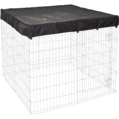 MidWest Wire Dog Exercise Pen With Step-Thru Door, Black E-Coat & MidWest Exercise Pen Top Fabric Mesh Sunscreen Accessory, Square Configuration, Black -Dog Supplies Shop 939350 PT5. AC SS1800 V1691785892