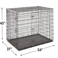 MidWest Solutions Series XX-Large Heavy Duty Double Door Wire Dog Crate, 54 Inch & MidWest Quiet Time Fleece Dog Crate Mat -Dog Supplies Shop 939374 PT2. AC SS1800 V1691785952