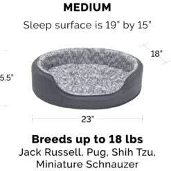 FurHaven Pet Products Two-Tone Faux Fur & Suede Oval Dog & Cat Bed -Dog Supplies Shop 939614 PT2. AC SS1800 V1692109337